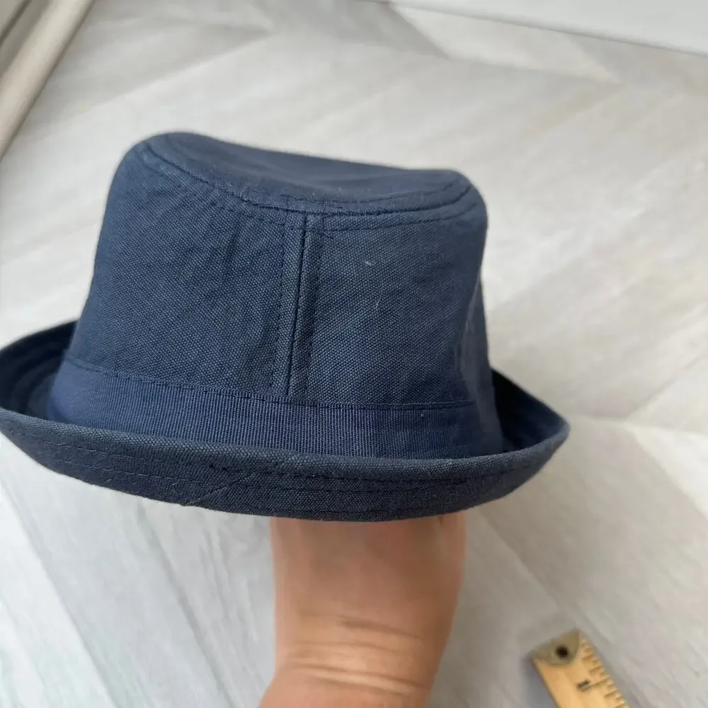 Boys Navy Blue Trilby Bucket Hat Fedora Children's Place M Medium 7-8